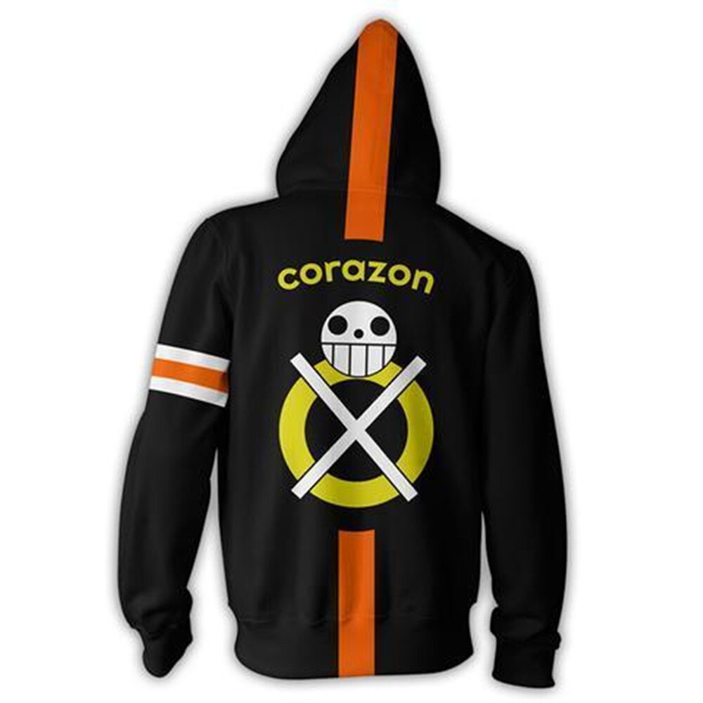 One Piece – Corazon themed Zip Hoodie Hoodies & Sweatshirts