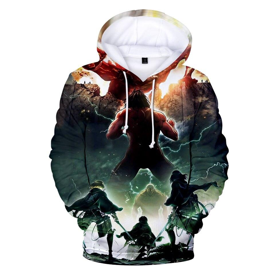 2018 Anime Attack on Titan 3D Hoodies Men Women Printing Sweatshirts 3D Hoodies Attack on Titan Sweatshirts Hooded Men's Tops