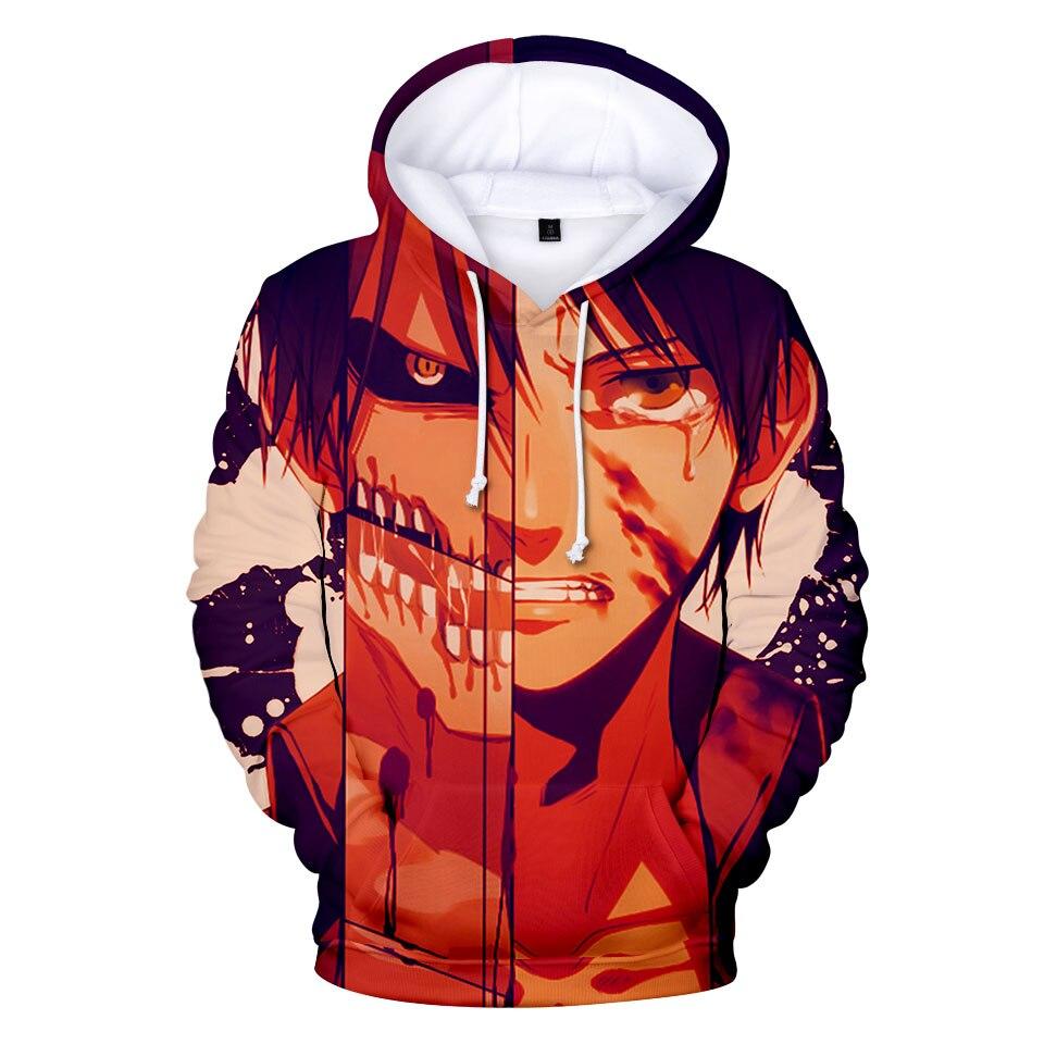 2018 Anime Attack on Titan 3D Hoodies Men Women Printing Sweatshirts 3D Hoodies Attack on Titan Sweatshirts Hooded Men's Tops