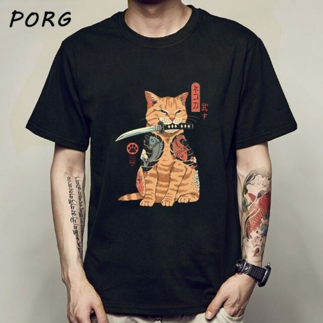 Buy Japanese Cat Themed Casual T-Shirts (10+ Designs) - T-Shirts & Tank ...