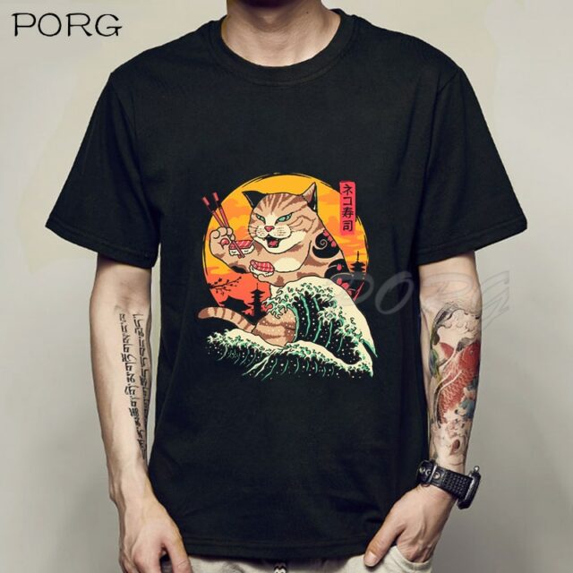 Buy Japanese Cat Themed Casual T-Shirts (10+ Designs) - T-Shirts & Tank ...