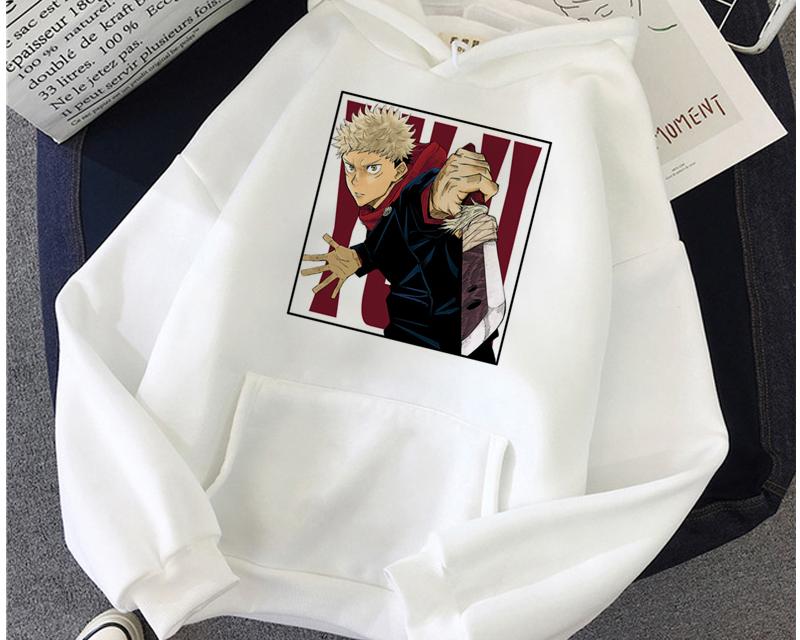 New Japanese Anime Hoodies Jujutsu Kaisen Graphic Hoodie Winter Warm Cartoon Streetwear Harajuku Yuji Itadori Sweatshirts Male