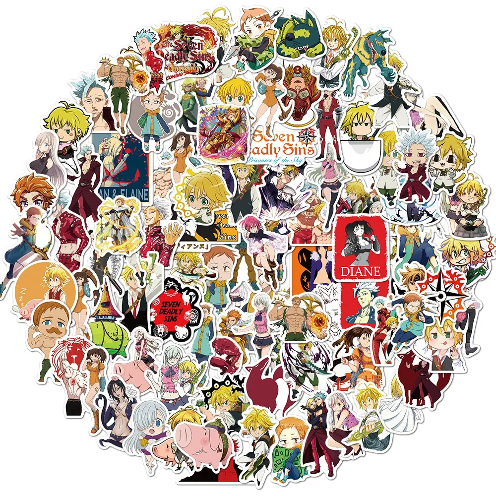 Seven Deadly Sins – All Characters Waterproof Stickers (Set of 10/50/100) Posters