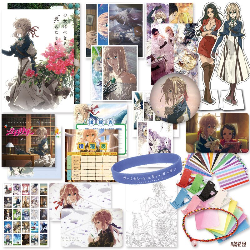 Violet Evergarden – Violet Themed Beautiful Postcard Handbag with Posters Bags & Backpacks