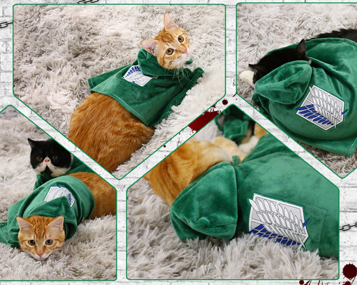 Different Animes Themed Cloaks for your Pet (6 Designs) Cosplay & Accessories