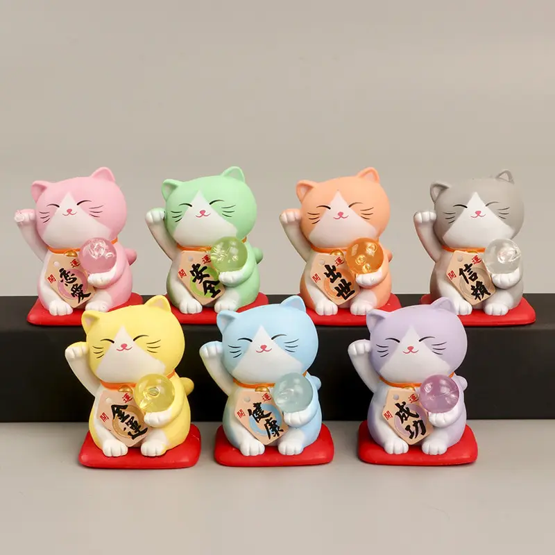 Maneki-Neko Themed Cute Little Cats Ornaments or Figures Action & Toy Figures