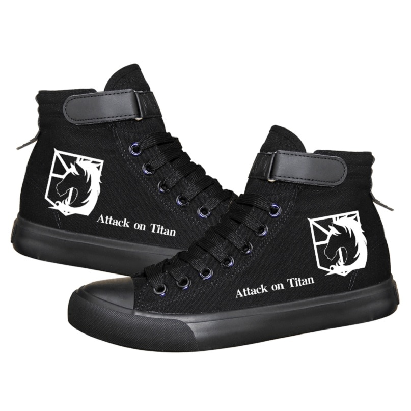 Attack on Titan – Different Cool Logos and Marks Themed Black Shoes (4 Designs) Shoes & Slippers