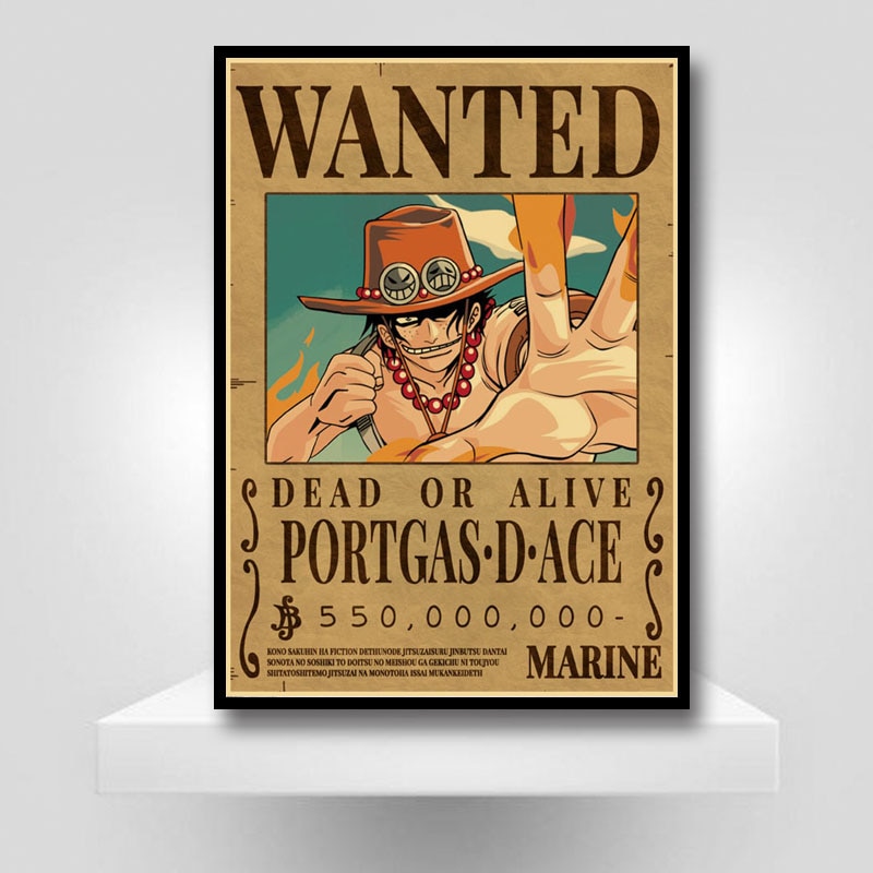 Home Decor Wall Stickers Retro Kraft Paper One Piece Wanted Posters Anime Luffy Poster and Prints Bar Cafe Decorative Painting Uncategorized