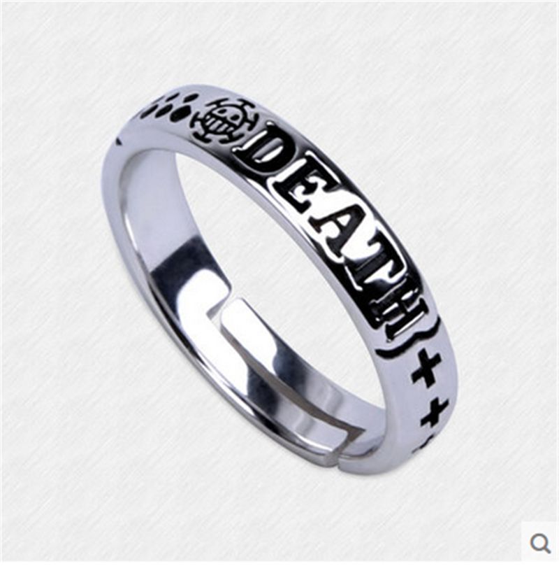 Hot Anime One Piece Monkey D Luffy Death Trafalgar Law Ace 925 Sterling Silver Ring Cosplay Gift S925 Props Uncategorized