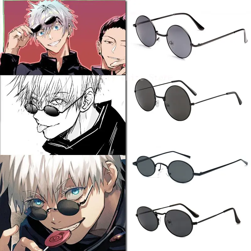 Gojo Satoru Cosplay Glasses Eyewear Jujutsu Kaisen Black Glasses Costume Accessories Anime Props Uncategorized