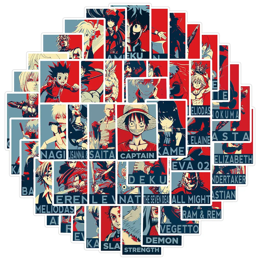 Buy All Cool Anime Characters Themed Pack of Stickers (10/30/50 Pieces) -  Posters