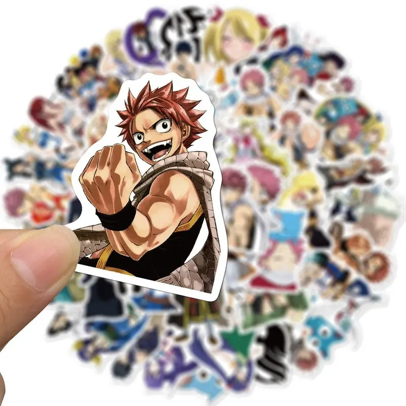 10/50PCS Anime Fairy Tail Stickers Car Bike Travel Luggage Phone Guitar Laptop Fridge Waterproof Classic Toy Decal Stickers Uncategorized