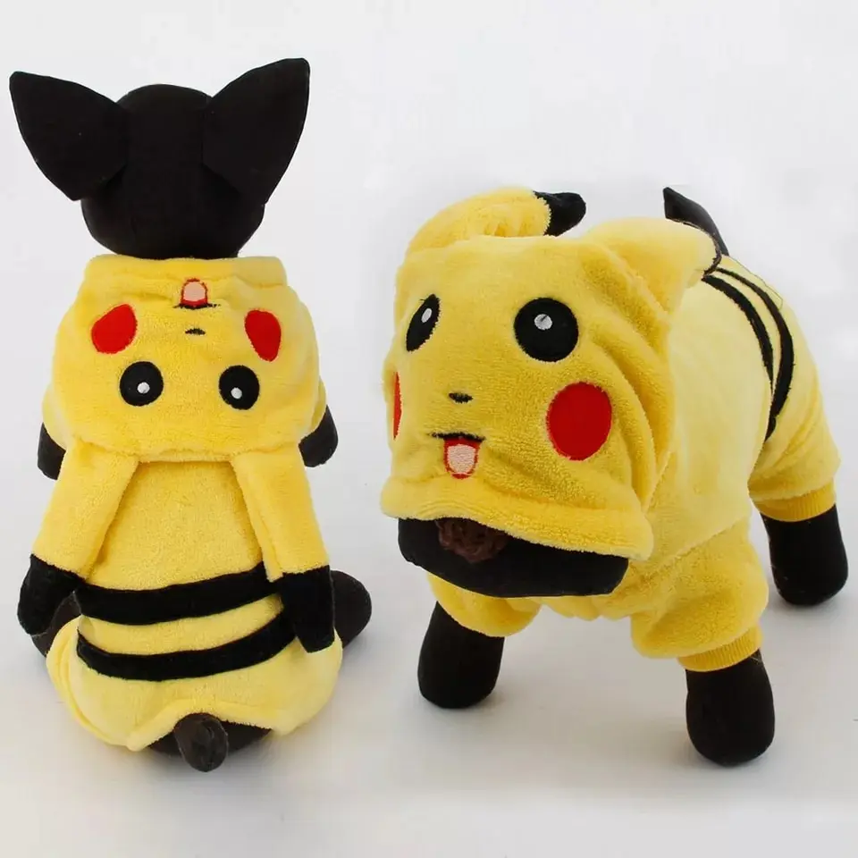 SUPREPET Cartoon Cat Costume Pet Cosplay Clothes With Button Winter Fleece Cat Coat Home Pajamas Hoodie Dog Coat Cute for pet Uncategorized