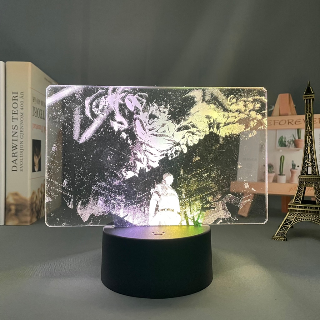 Attack on Titan – Eren Vs. Reiner Themed Badass Lighting Lamp (Remote/No Remote) Lamps