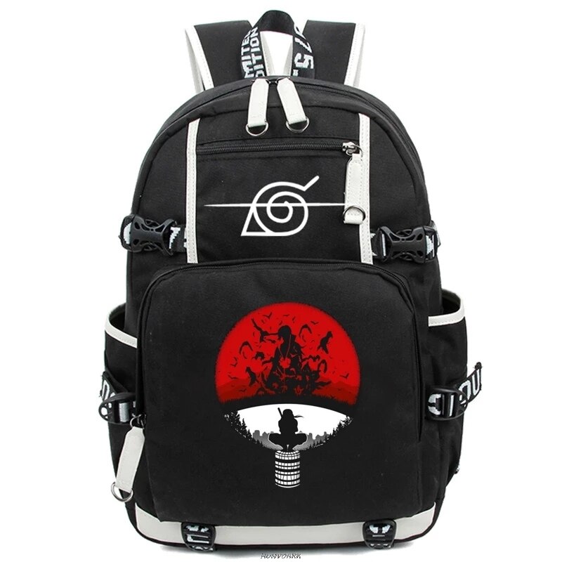 Naruto – Different Characters Themed Backpack with Black and White Combo (10+ Designs) Bags & Backpacks