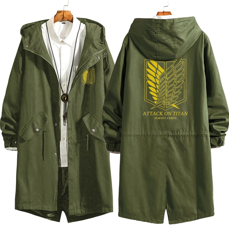 Attack on Titan – Wings of Freedom Themed Stylish Long Coats with Hoodies (7 Designs) Jackets & Coats