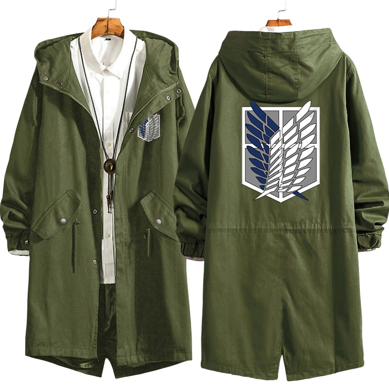 Attack on Titan – Wings of Freedom Themed Stylish Long Coats with Hoodies (7 Designs) Jackets & Coats
