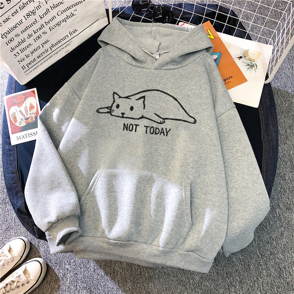 Tired Cats and Dogs Themed Funny “Not Today” Hoodies (20+ Designs) Hoodies & Sweatshirts