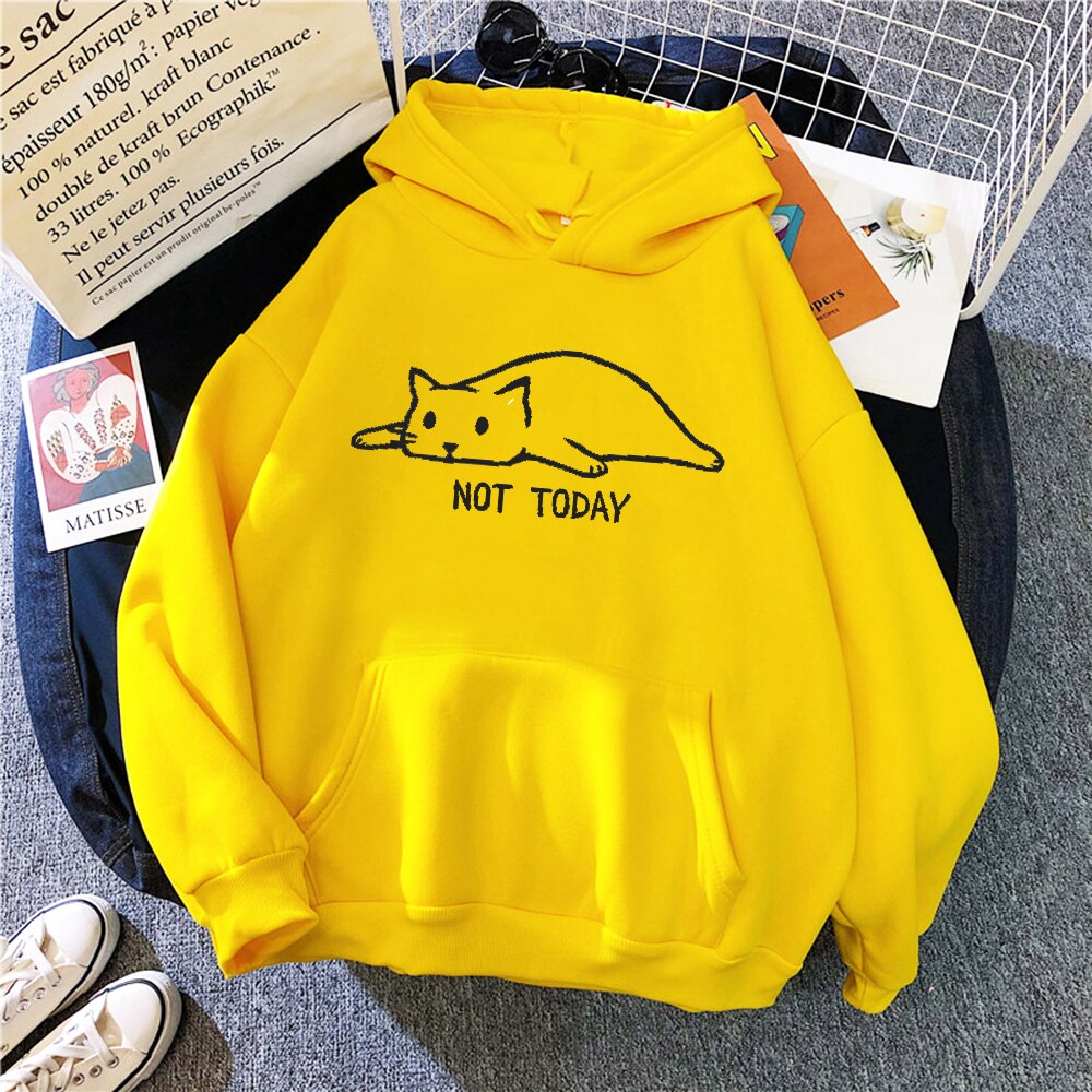 Tired Cats and Dogs Themed Funny “Not Today” Hoodies (20+ Designs) Hoodies & Sweatshirts