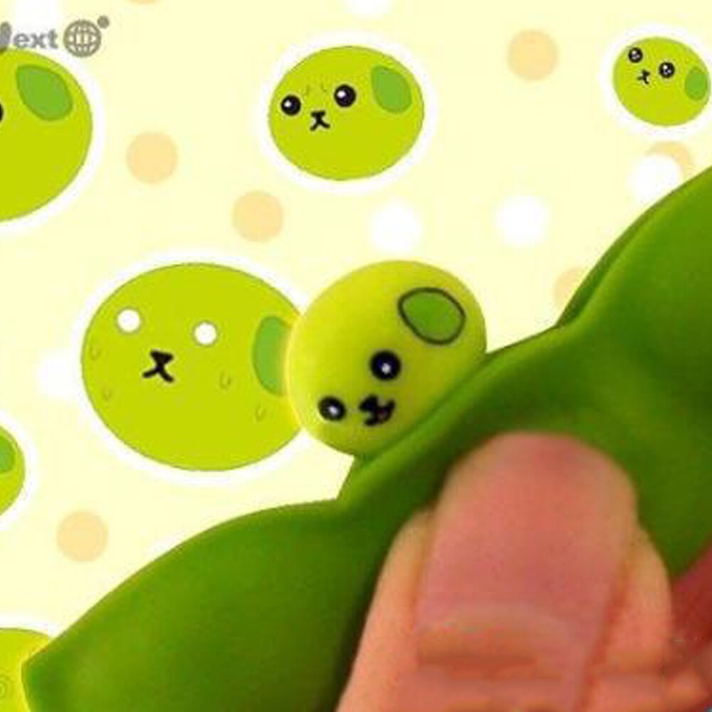 Cute Peas Themed Stress-Relieving Toys with Keychain Action & Toy Figures