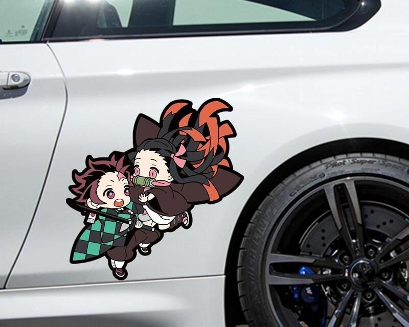 STICKYDemon Slayer Cute Funny Anime Car Sticker Decal Decor Waterproof Motorcycle Off-road Laptop Window Wall Trunk Guitar Vinyl