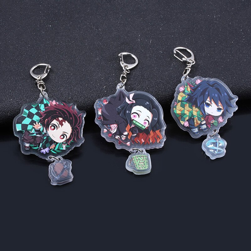 Demon Slayer – Different Cute Characters Themed Two-Sided Keychains (Set of 23 Keychains) Keychains