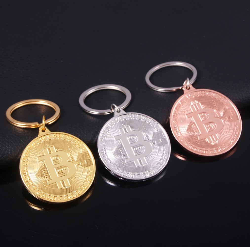Bitcoin Themed Stylish Keychains (3 Designs + Small Bag) Keychains