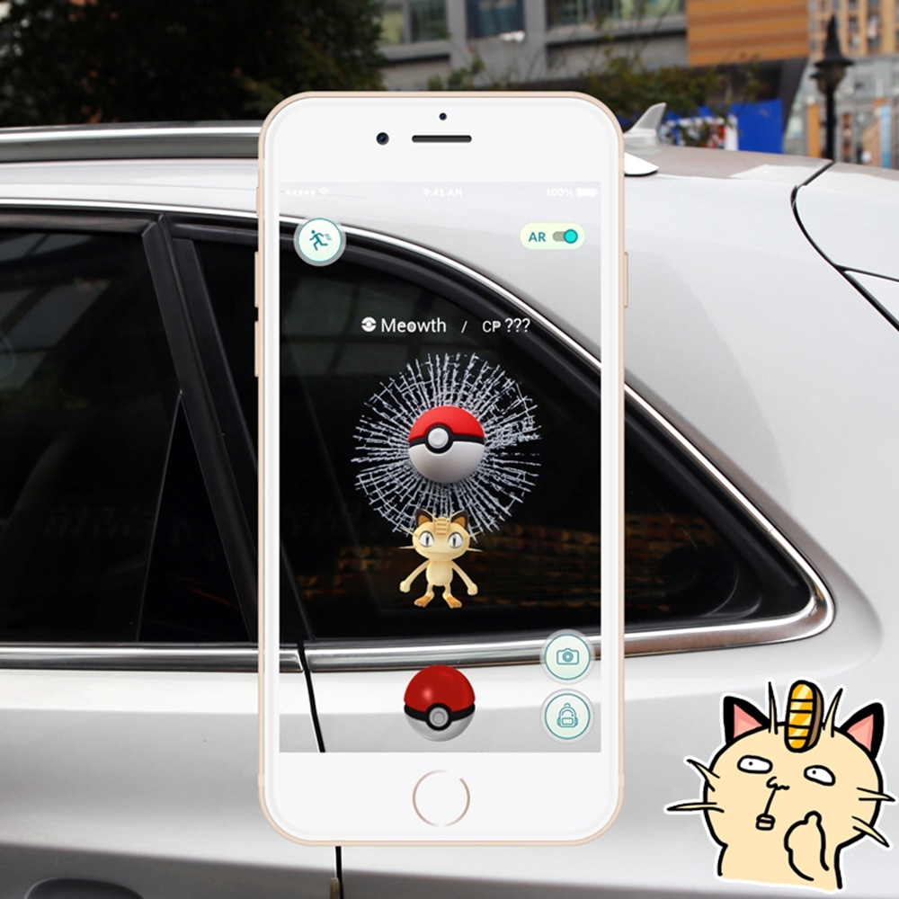 Pokemon – Pokeballs Themed Fake Windshield Cracking Stickers (6 Designs) Car Decoration