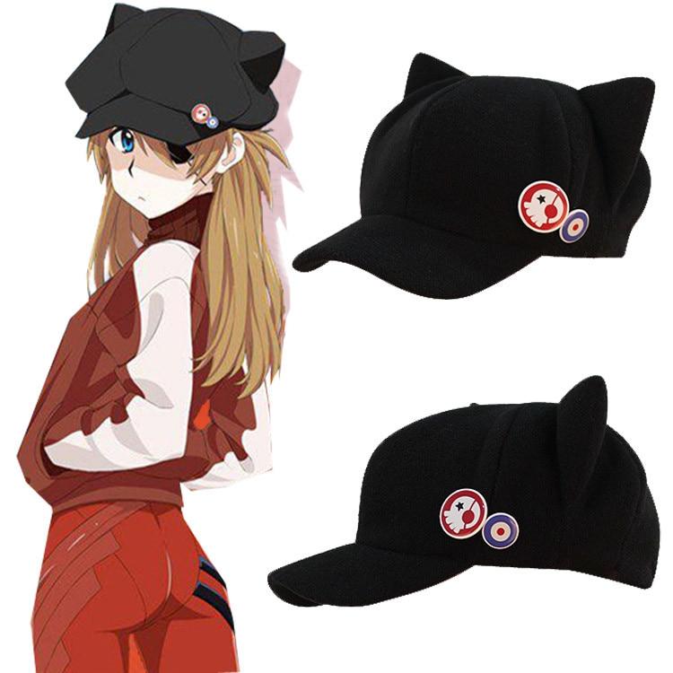 Neon Genesis Evangelion – Asuka Shikinami Themed Cute Cap with Ears (2 Designs) Caps & Hats