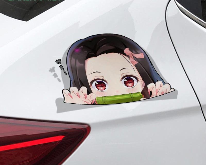 Demon Slayer – Nezuko Themed Cute Car Stickers (10+ Designs) Car Decoration