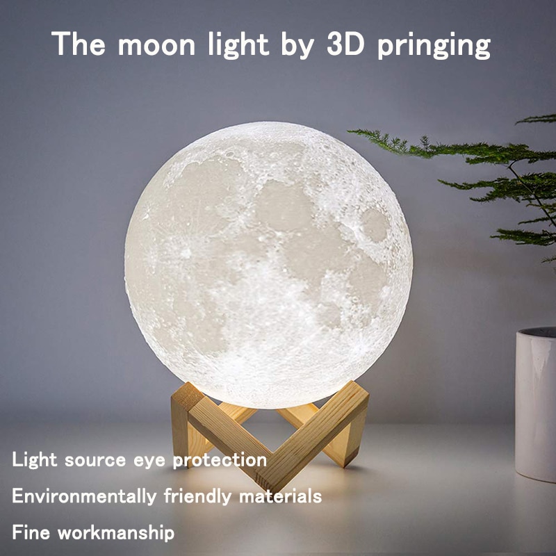 3D Moon LED Night Lamp (2/16 Colors) Lamps