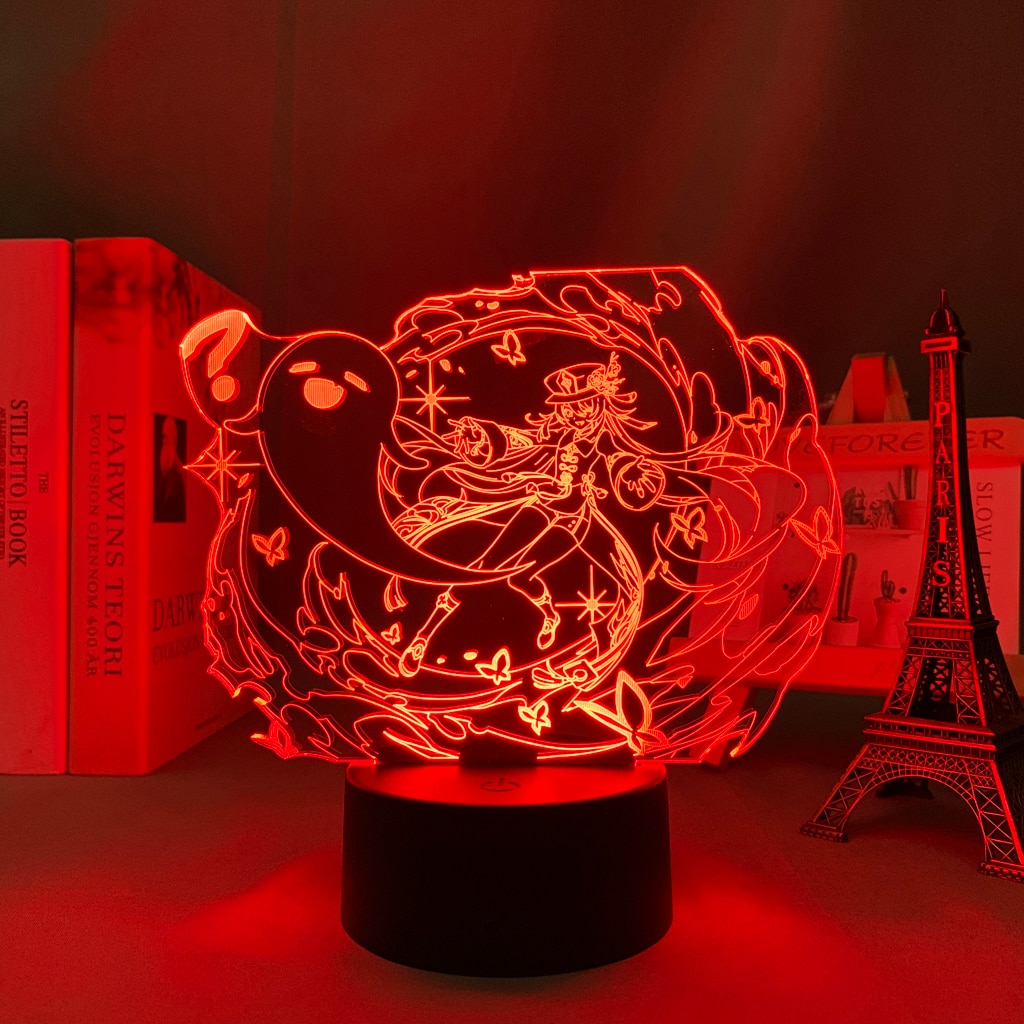 Genshin Impact – Hu Tao Themed Beautiful LED Night Lamp (7/16 Colors) Lamps