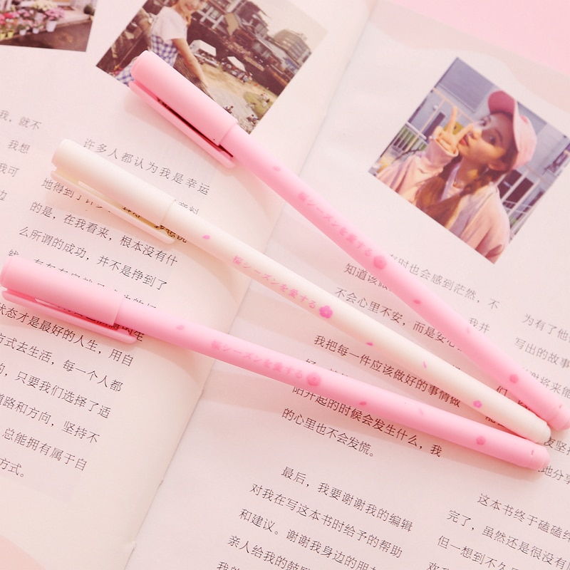 Romantic Sakura Gel Pen for Office and School Use (3 Designs) Pens & Books