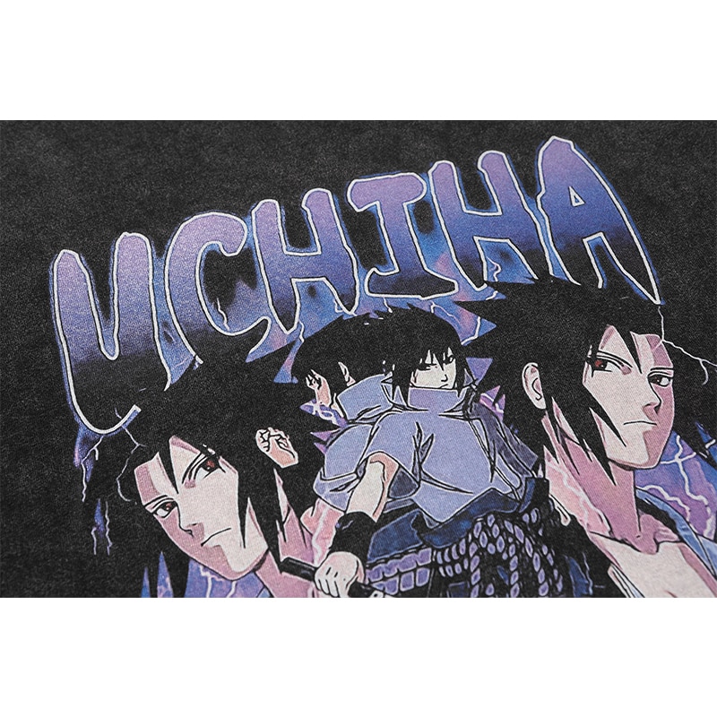 Naruto – Uchiha Sasuke Themed Badass Oversized T-Shirt T-Shirts & Tank Tops