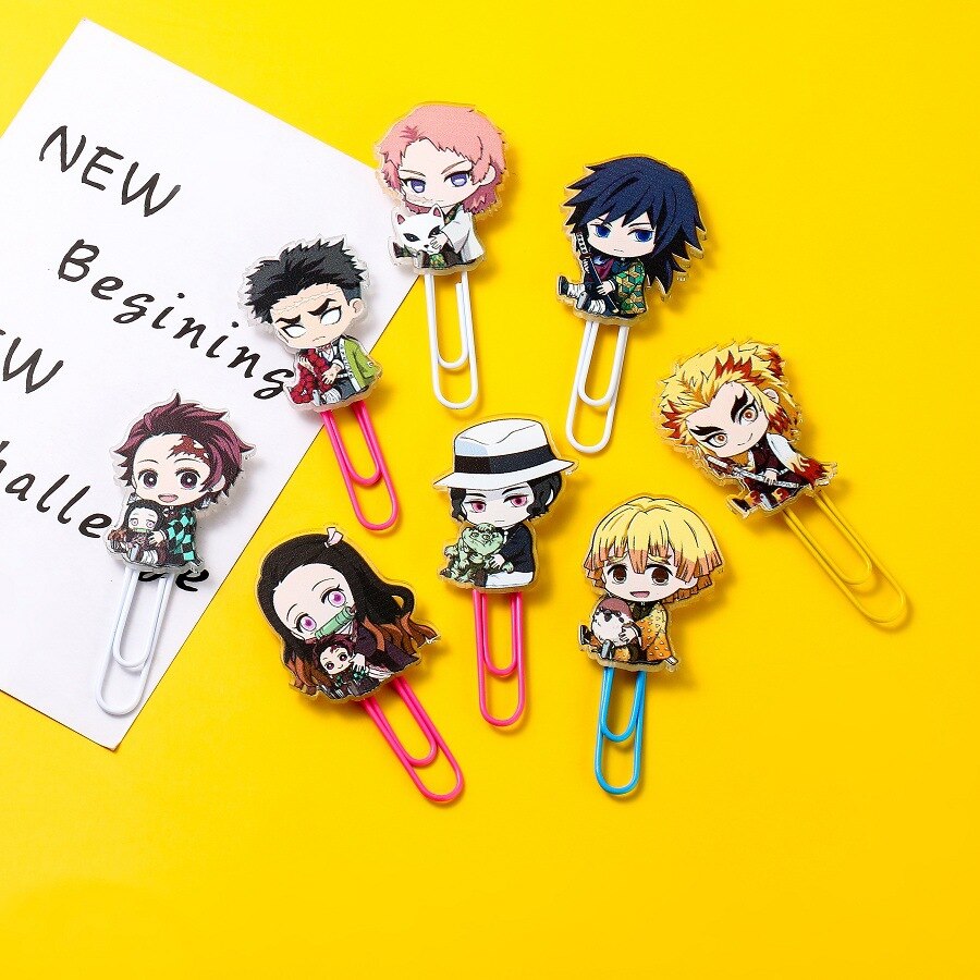 Demon Slayer – Different Cute Characters Themed Adorable Paper Clips (9 Designs) Pens & Books