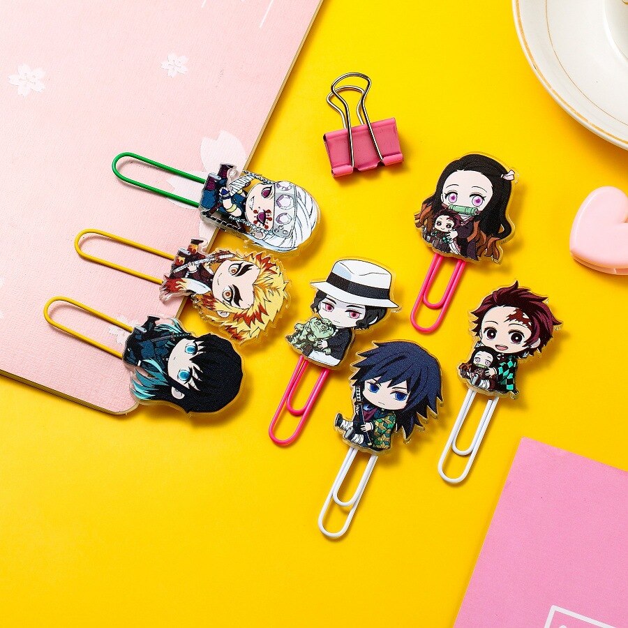 Demon Slayer – Different Cute Characters Themed Adorable Paper Clips (9 Designs) Pens & Books