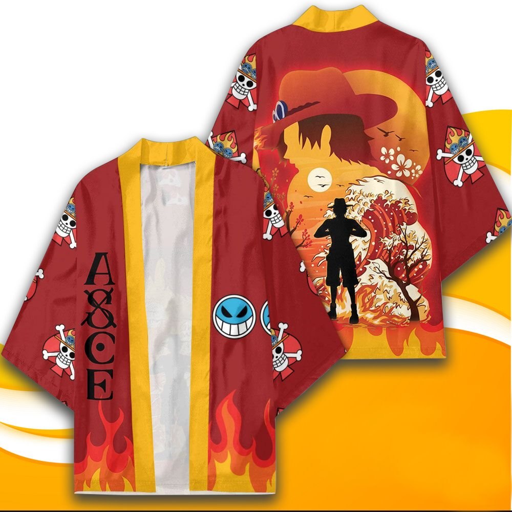 One Piece – Portgas D. Ace Themed Badass Cloak Cardigan (Different Sizes) Jackets & Coats
