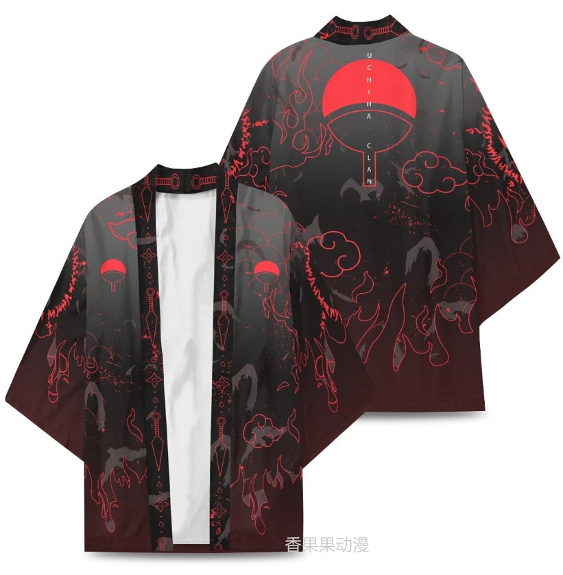 Naruto – Uchiha Clan Red and Black Themed Cardigan Jackets & Coats