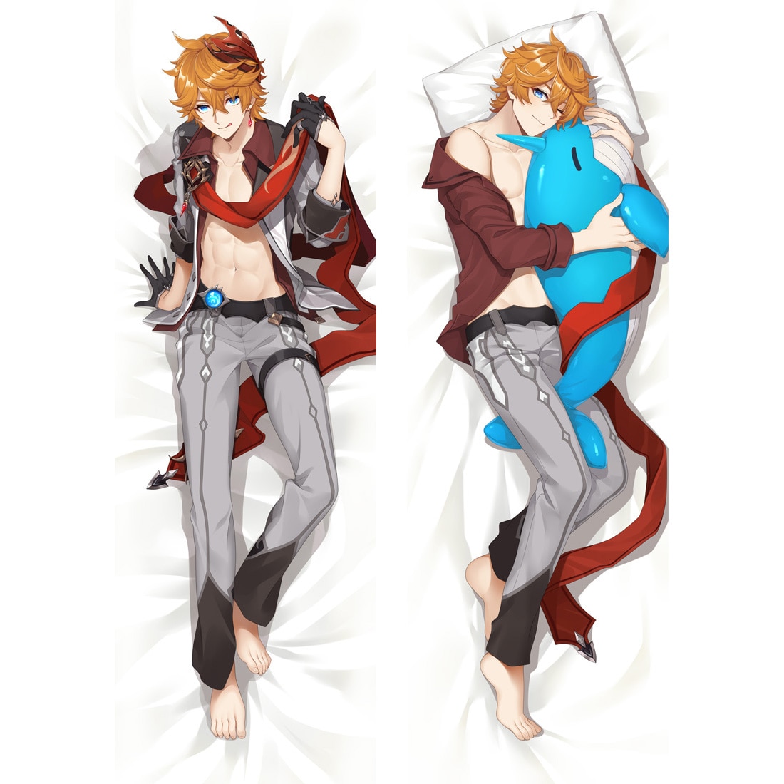 Genshin Impact – Tartaglia Themed Dakimakura Hugging Body Pillow Covers (2 Designs) Bed & Pillow Covers