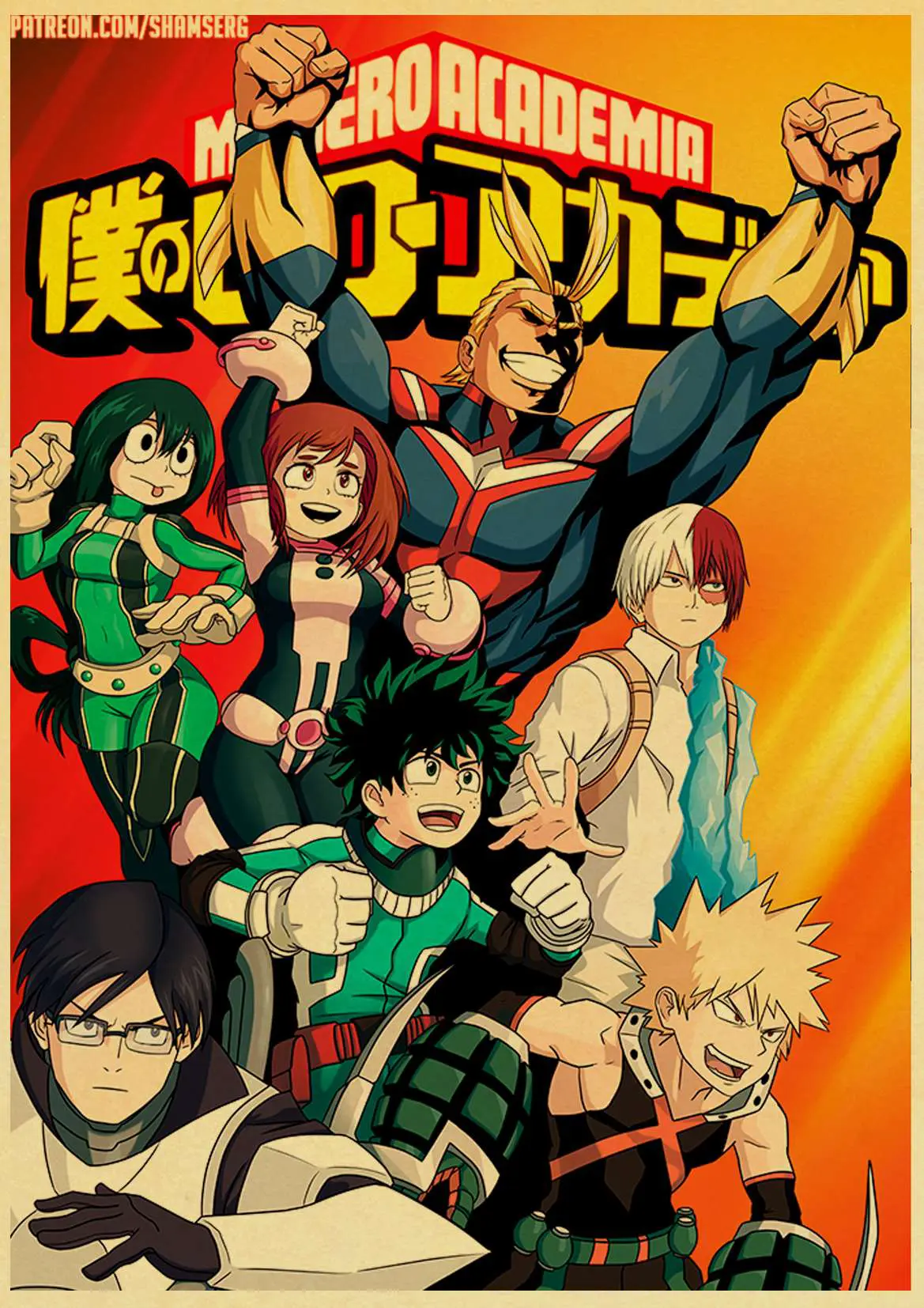 My Hero Academia – Different Characters Themed Cool Retro Posters (40+ Designs) Posters