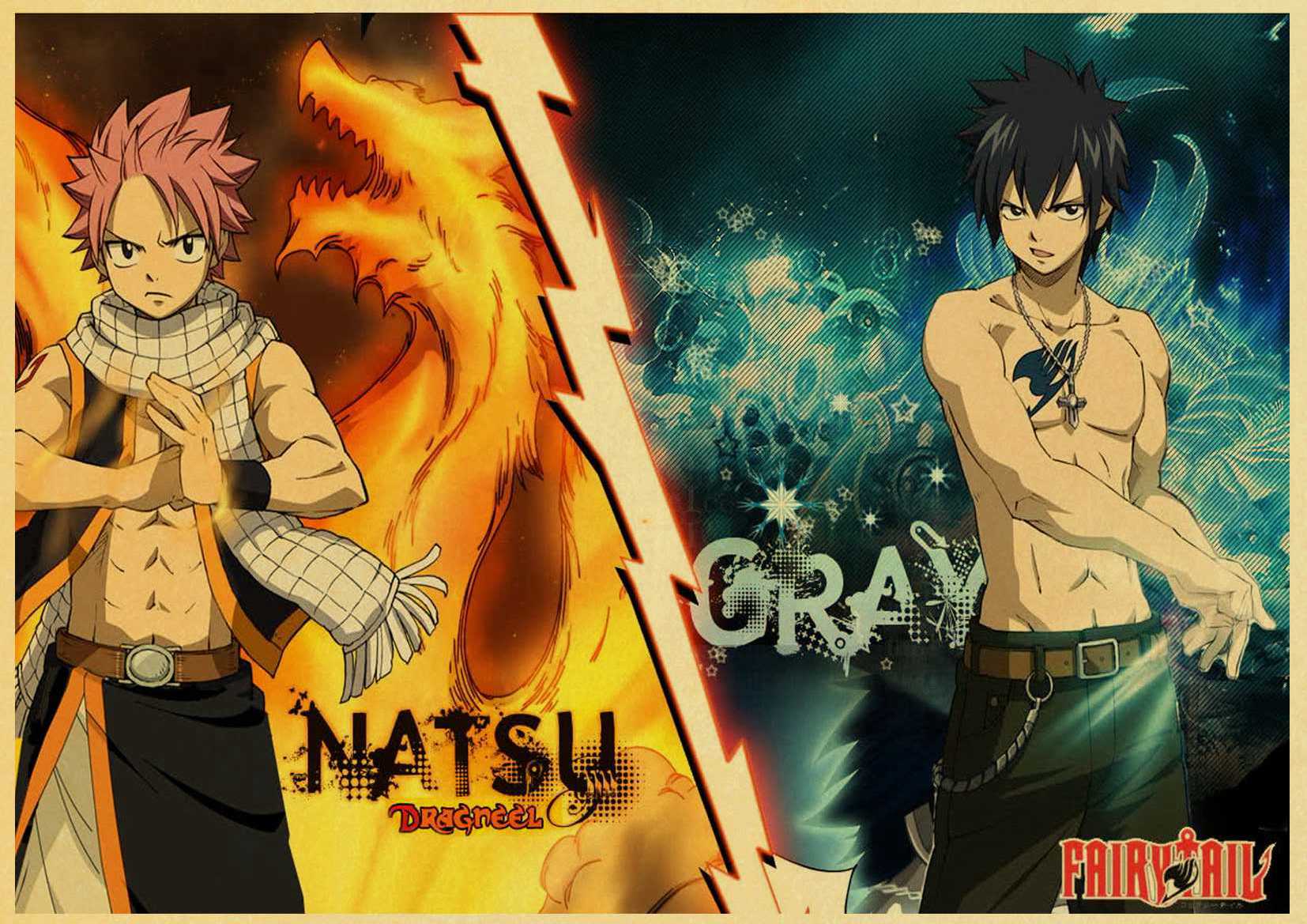 Fairy Tail – All-in-One Characters Themed Retro Wall Posters (20+ Designs) Posters