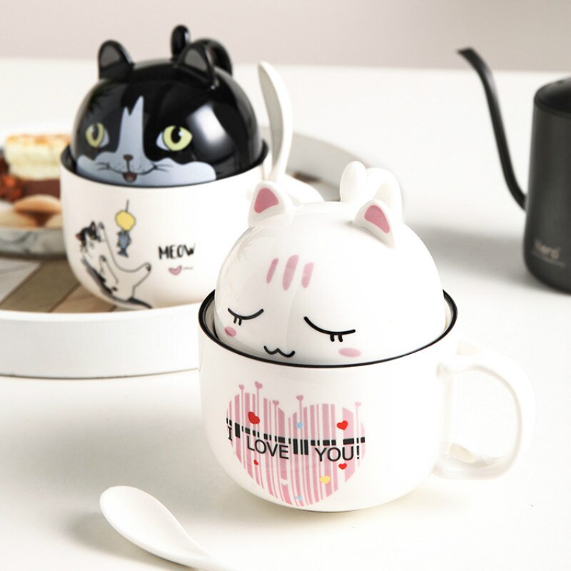 Wholesome Cats Themed Japanese Style Large Bowl Mugs (7 Designs) Mugs