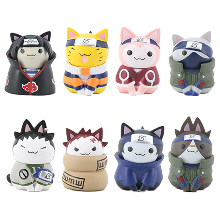 Naruto – All Badass Characters Cat-Themed Figures (Set of 8) Action & Toy Figures