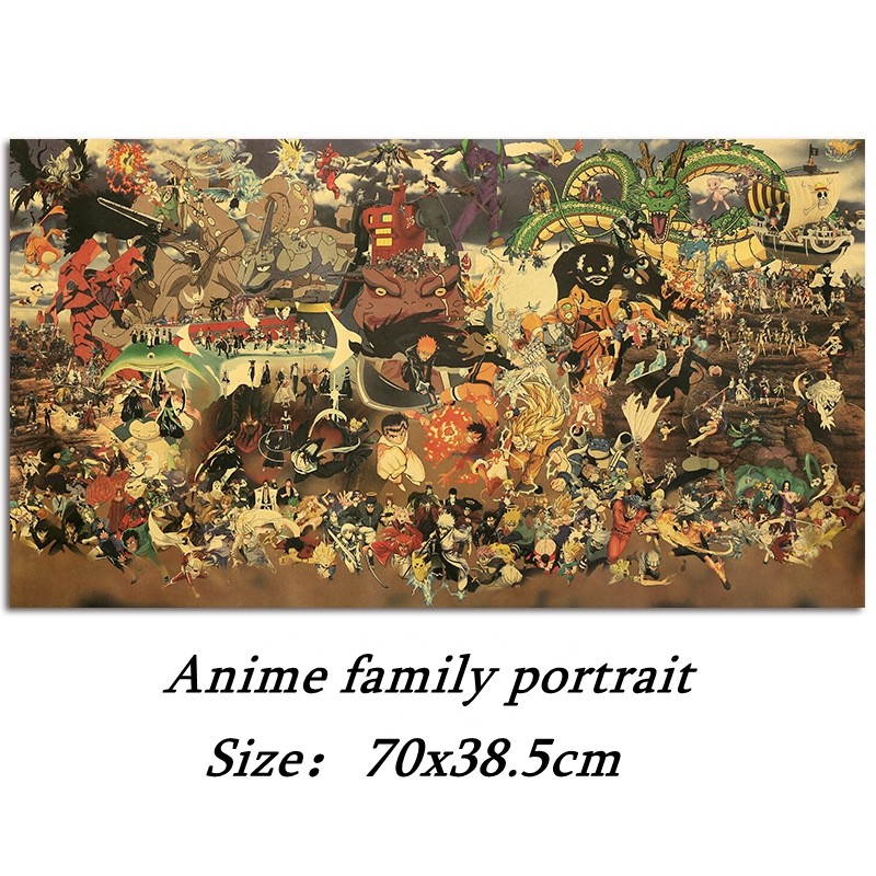 The Entire Anime Family Themed Big Vintage Poster Posters