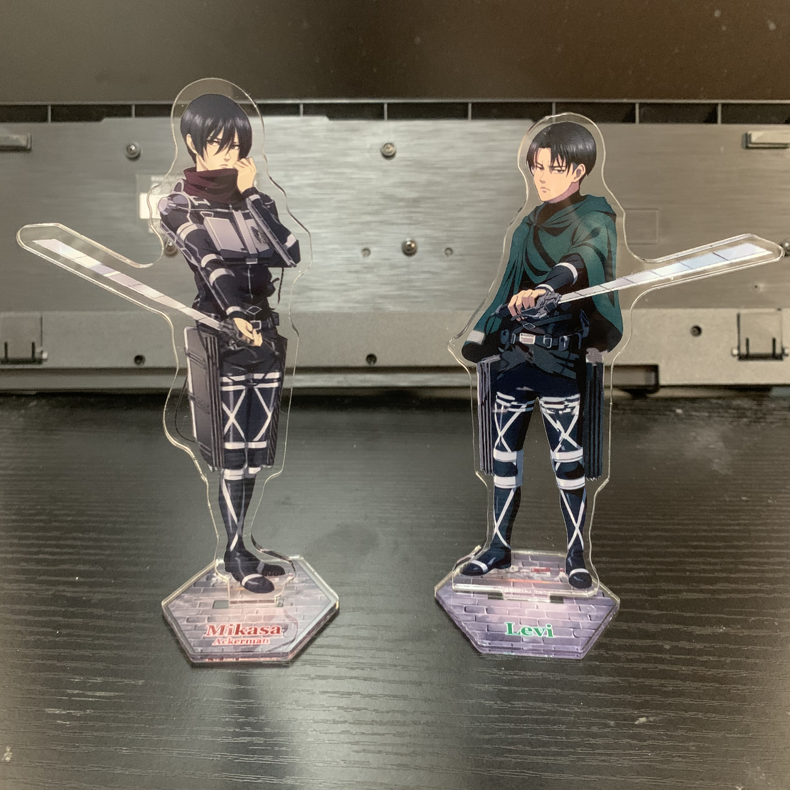 Attack on Titan – Eren, Mikasa, & Levi Themed Badass Acrylic Stand Figures (3 Designs) Action & Toy Figures