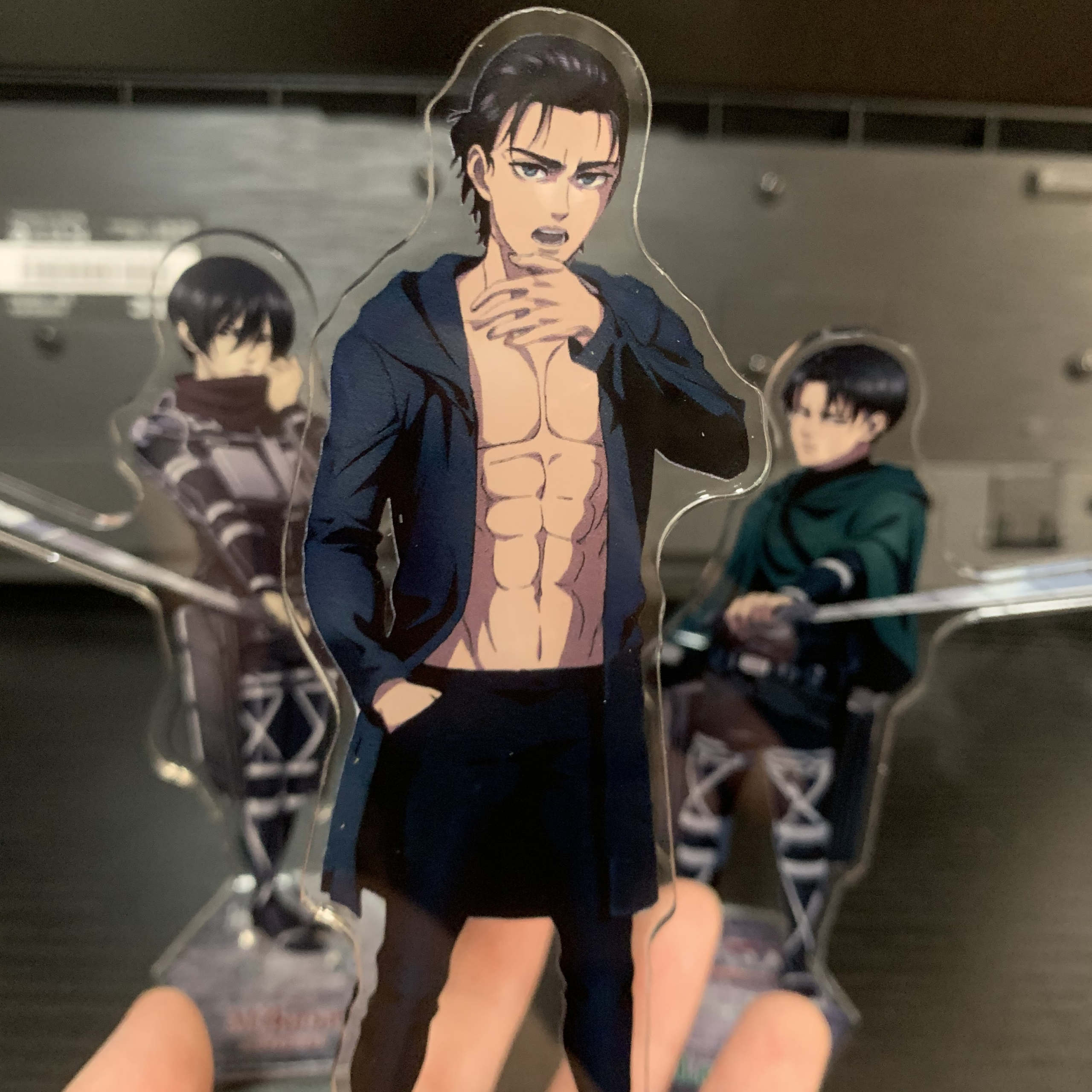 Attack on Titan – Eren, Mikasa, & Levi Themed Badass Acrylic Stand Figures (3 Designs) Action & Toy Figures