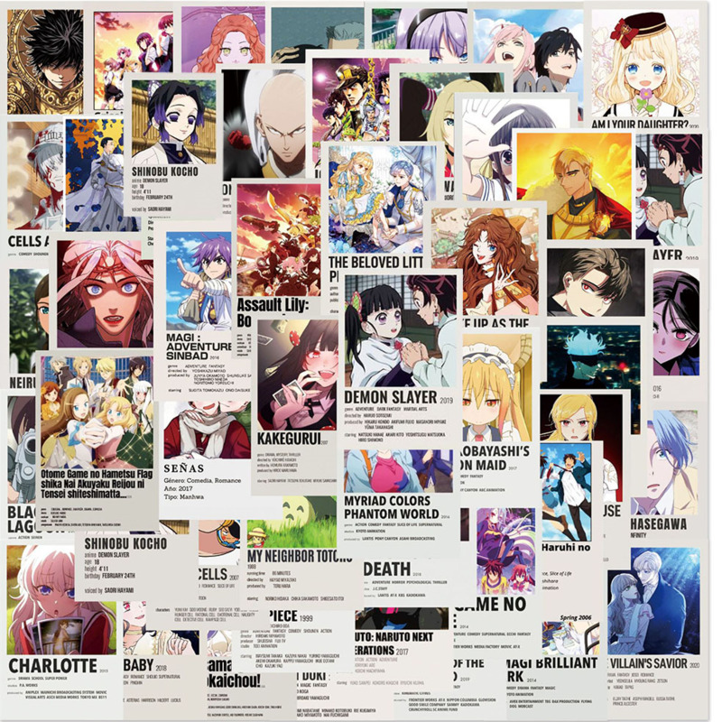All Great Anime Shows Themed Amazing Waterproof Stickers (10/30/50/100 Pieces) Posters