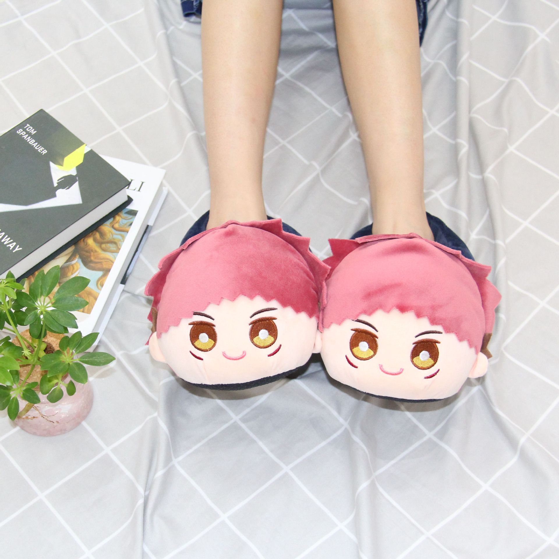 Jujutsu Kaisen – Megumi and Itadori Themed Cute Plush Slippers (2 Designs) Shoes & Slippers