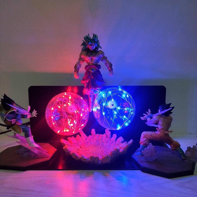 TD® Lampe table chevet Dragon Ball Z Goku végéta vs Broly lampe à LED –