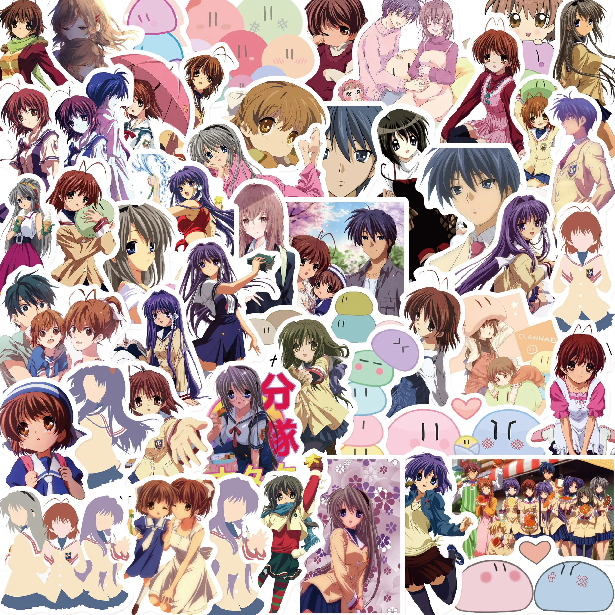 Clannad – All Characters Themed Waterproof Stickers (10/50 Pieces) Posters